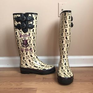 Juicy Couture Scottie Print Rain Boots Size 8